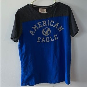 Dark gray and blue American Eagle t-shirt. Size L